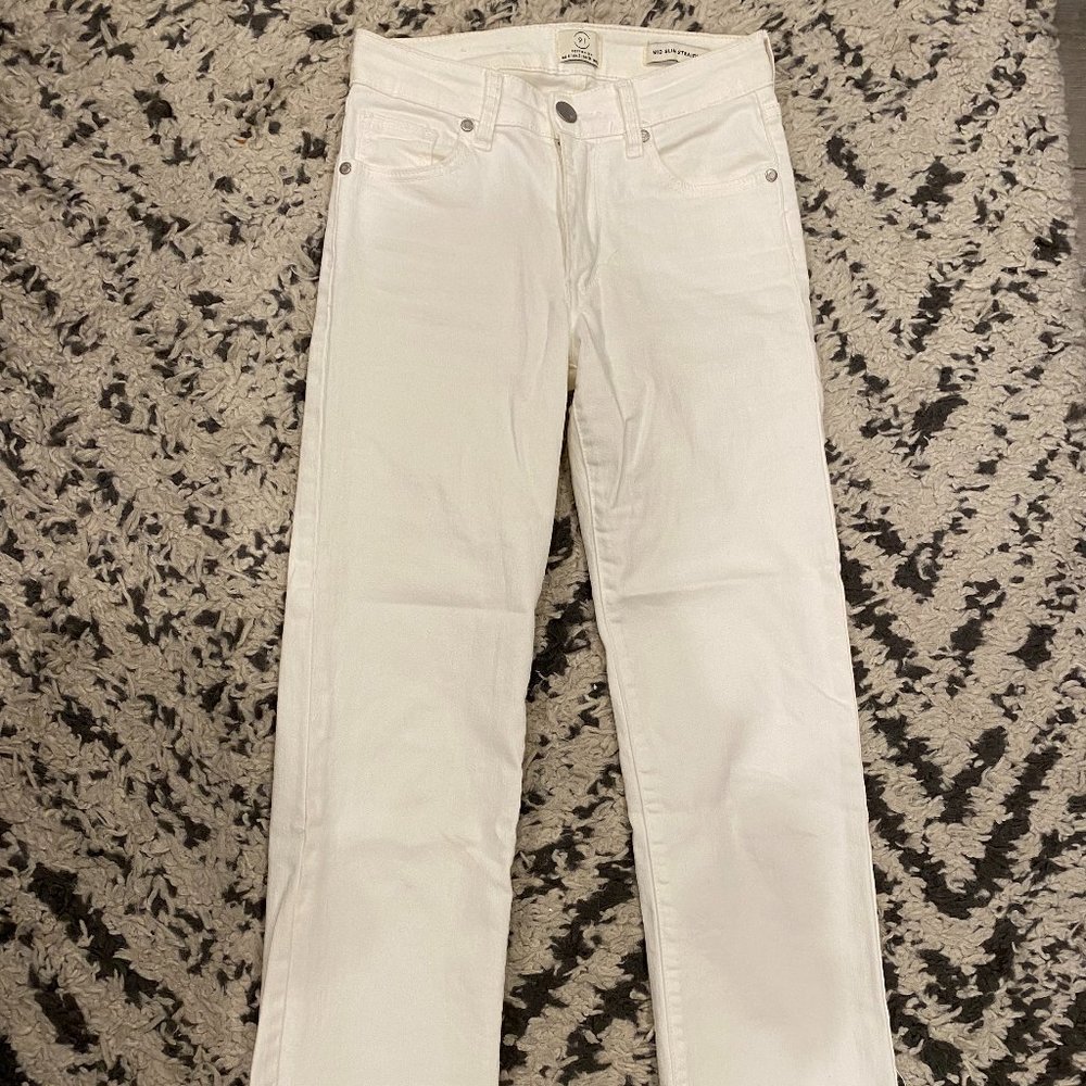 Cotton On White Cropped Straight-Leg Jeans